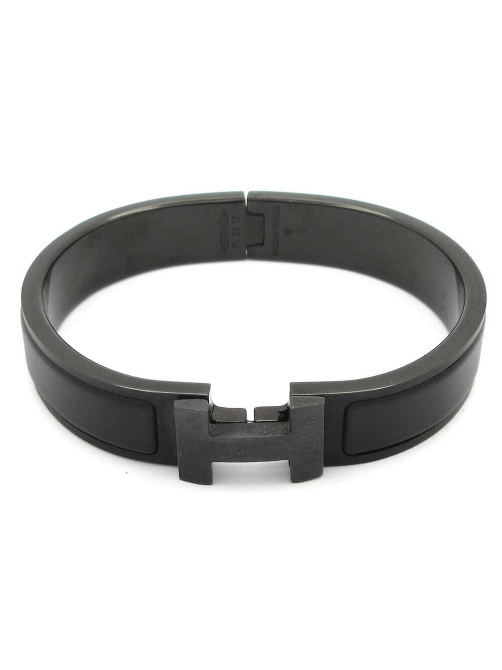 Hermes Clic Hh So Black Hardware Bangle #349911H85B